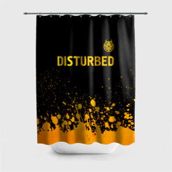 Штора 3D для ванной Disturbed - gold gradient: символ сверху