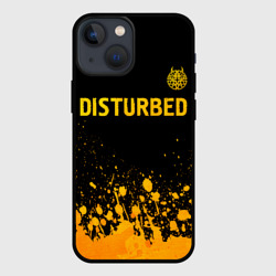 Чехол для iPhone 13 mini Disturbed - gold gradient: символ сверху