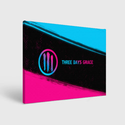Холст прямоугольный Three Days Grace - neon gradient: надпись и символ