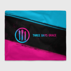 Плед 3D Three Days Grace - neon gradient: надпись и символ