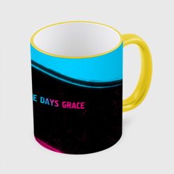 Кружка с полной запечаткой Three Days Grace - neon gradient: надпись и символ