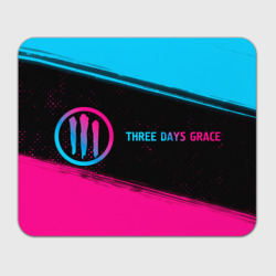 Прямоугольный коврик для мышки Three Days Grace - neon gradient: надпись и символ