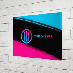 Холст прямоугольный Three Days Grace - neon gradient: надпись и символ - фото 2