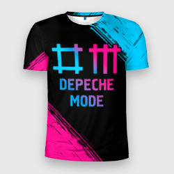 Мужская футболка 3D Slim Depeche Mode - neon gradient