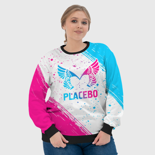 Женский свитшот 3D с принтом Placebo neon gradient style, фото #4