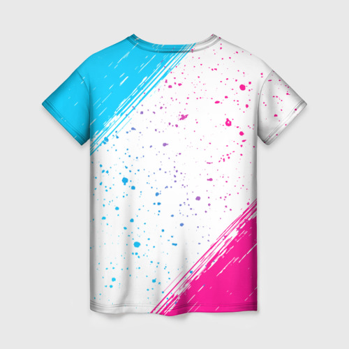 Женская футболка 3D с принтом Placebo neon gradient style, вид сзади #1