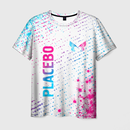 Мужская футболка 3D Placebo neon gradient style: надпись, символ, цвет 3D печать