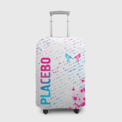 Чехол для чемодана 3D Placebo neon gradient style: надпись, символ