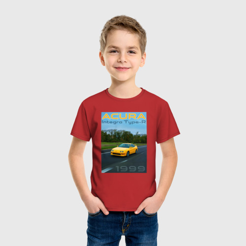 Детская футболка хлопок с принтом Honda Acura Integra Type-R обложка, фото на моделе #1