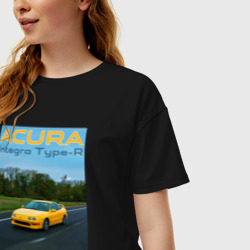 Женская футболка хлопок Oversize Honda Acura Integra Type-R обложка - фото 2