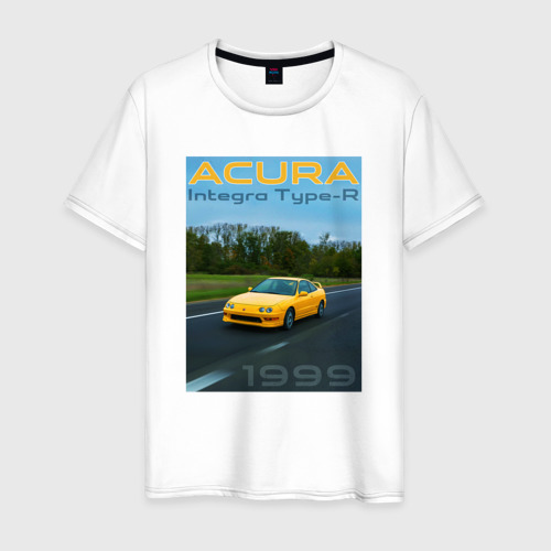 Мужская футболка из хлопка с принтом Honda Acura Integra Type-R обложка, вид спереди №1