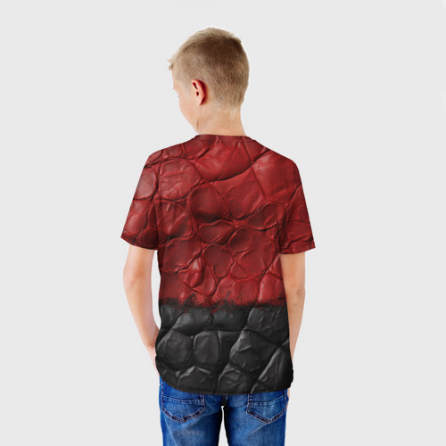 Детская футболка 3D CS GO red black texture, цвет 3D печать - фото 4