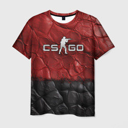 Мужская футболка 3D CS GO red black texture