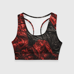 Женский спортивный топ 3D Black red       texture