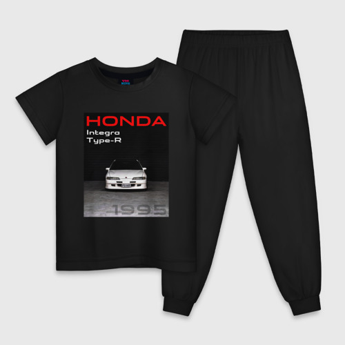 Детская пижама хлопок Honda Integra Type-R обложка, цвет черный
