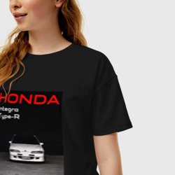 Женская футболка хлопок Oversize Honda Integra Type-R обложка - фото 2