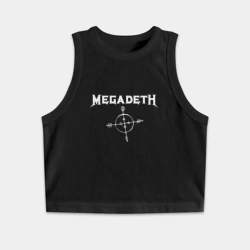 Женская укороченная майка-топ хлопок Megadeth: Cryptic Writings