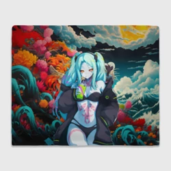 Плед 3D Ребекка и дракон - Киберпанк аниме