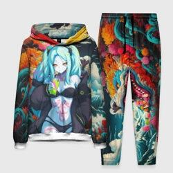Мужской костюм с толстовкой 3D Ребекка и дракон - Киберпанк аниме