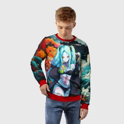 Детский свитшот 3D Ребекка и дракон - Киберпанк аниме - фото 2