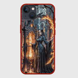 Готическая ведьма и огонь в подземелье – Чехол для iPhone 13 с принтом купить