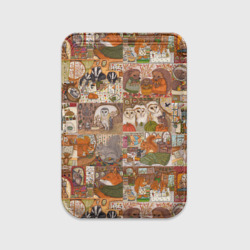 Картхолдер Magsafe магнитный Коллаж из сказочных зверей - совы, белки, ёжики