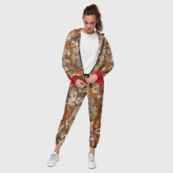 Женский костюм 3D Коллаж из сказочных зверей - совы, белки, ёжики - фото 2