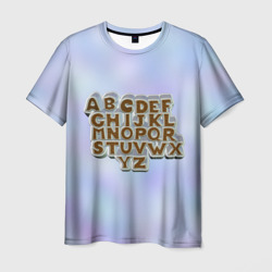 Мужская футболка 3D Алфавит
