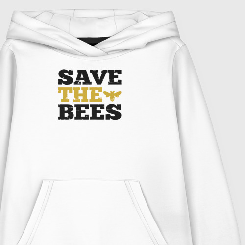 Детская толстовка хлопок Спаси пчёл, цвет белый - фото 3