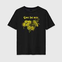 Женская футболка хлопок Oversize Спасите пчёл