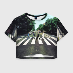 Женская футболка Crop-top 3D The Beatles альбом Abbey Road