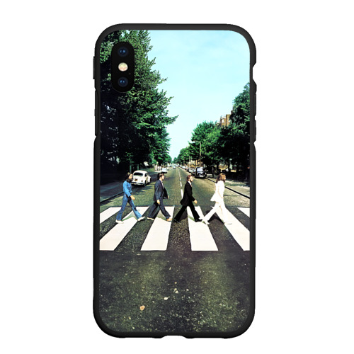 Чехол для iPhone XS Max матовый The Beatles альбом Abbey Road, цвет черный