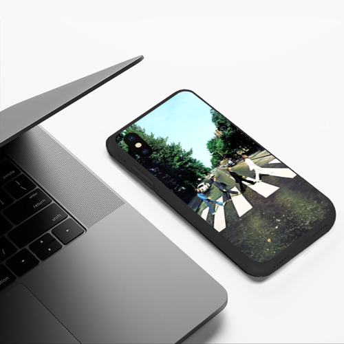 Чехол для iPhone XS Max матовый The Beatles альбом Abbey Road, цвет черный - фото 5