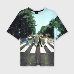Женская футболка oversize 3D The Beatles альбом Abbey Road