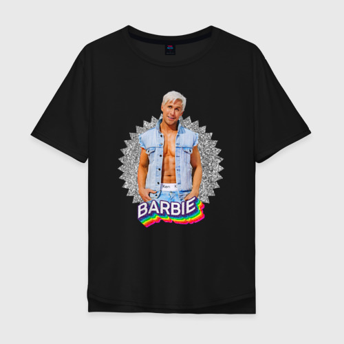 Мужская футболка хлопок Oversize с принтом Райан Гослинг фильм Барби, вид спереди #2