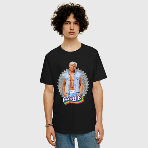 Мужская футболка хлопок Oversize с принтом Райан Гослинг фильм Барби, фото на моделе #1