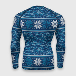 Рашгард с принтом Камуфляжный свитер - алатырь для мужчины, вид сзади №1. Цвет основы: белый