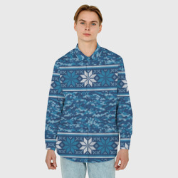 Мужская рубашка oversize 3D Камуфляжный свитер - алатырь - фото 2