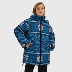 Женская зимняя куртка Oversize Камуфляжный свитер - алатырь - фото 2