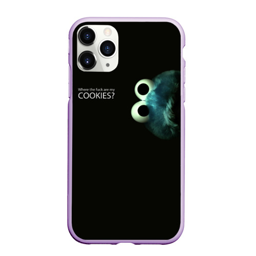 Чехол для iPhone 11 Pro Max матовый с принтом Cookie Monster - Где печеньки, вид спереди #2