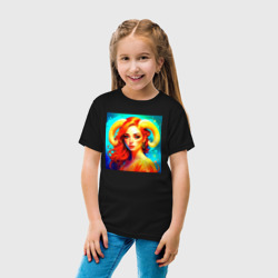 Детская футболка хлопок Девушка Знак Зодиака Овен - нейросеть - фото 2