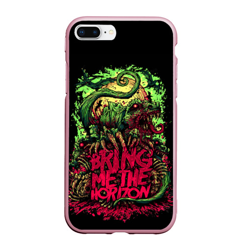 Чехол для iPhone 7Plus/8 Plus матовый Bring me the horizon dinosaurs, цвет розовый