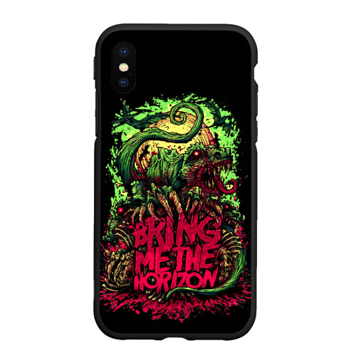 Чехол для iPhone XS Max матовый Bring me the horizon dinosaurs, цвет черный