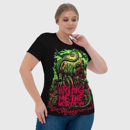 Женская футболка 3D Bring me the horizon dinosaurs, цвет 3D печать - фото 6