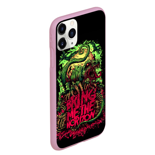 Чехол для iPhone 11 Pro Max матовый Bring me the horizon dinosaurs, цвет розовый - фото 3