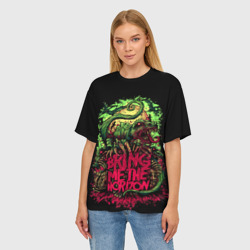 Женская футболка oversize 3D Bring me the horizon dinosaurs - фото 2