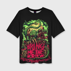 Женская футболка oversize 3D Bring me the horizon dinosaurs