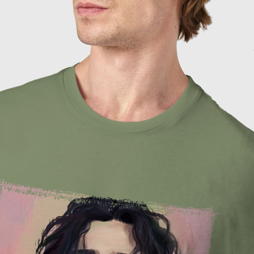 Мужская футболка хлопок Тимоти Шаламе с очками, цвет авокадо - фото 6