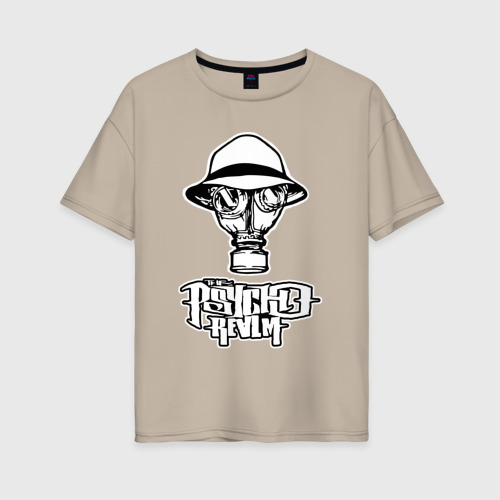 Женская футболка хлопок Oversize Cypress Hill - Psycho, цвет миндальный
