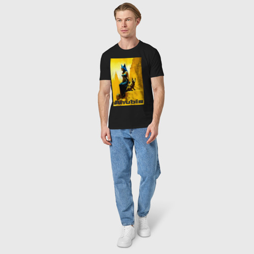 Мужская футболка хлопок Бог Анубис в женском обличии - нейросеть, цвет черный - фото 5
